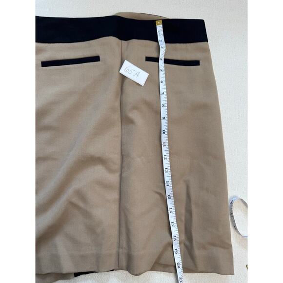 Y2K Beige Stretch Neutral Classic Slim Fit Straight Pencil Womens Skirt Size 8 - Picture 4 of 6